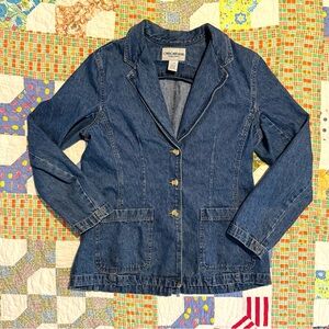 Y2K Cherokee Blue Denim Jean Jacket Blazer 100% Cotton Modern Medium